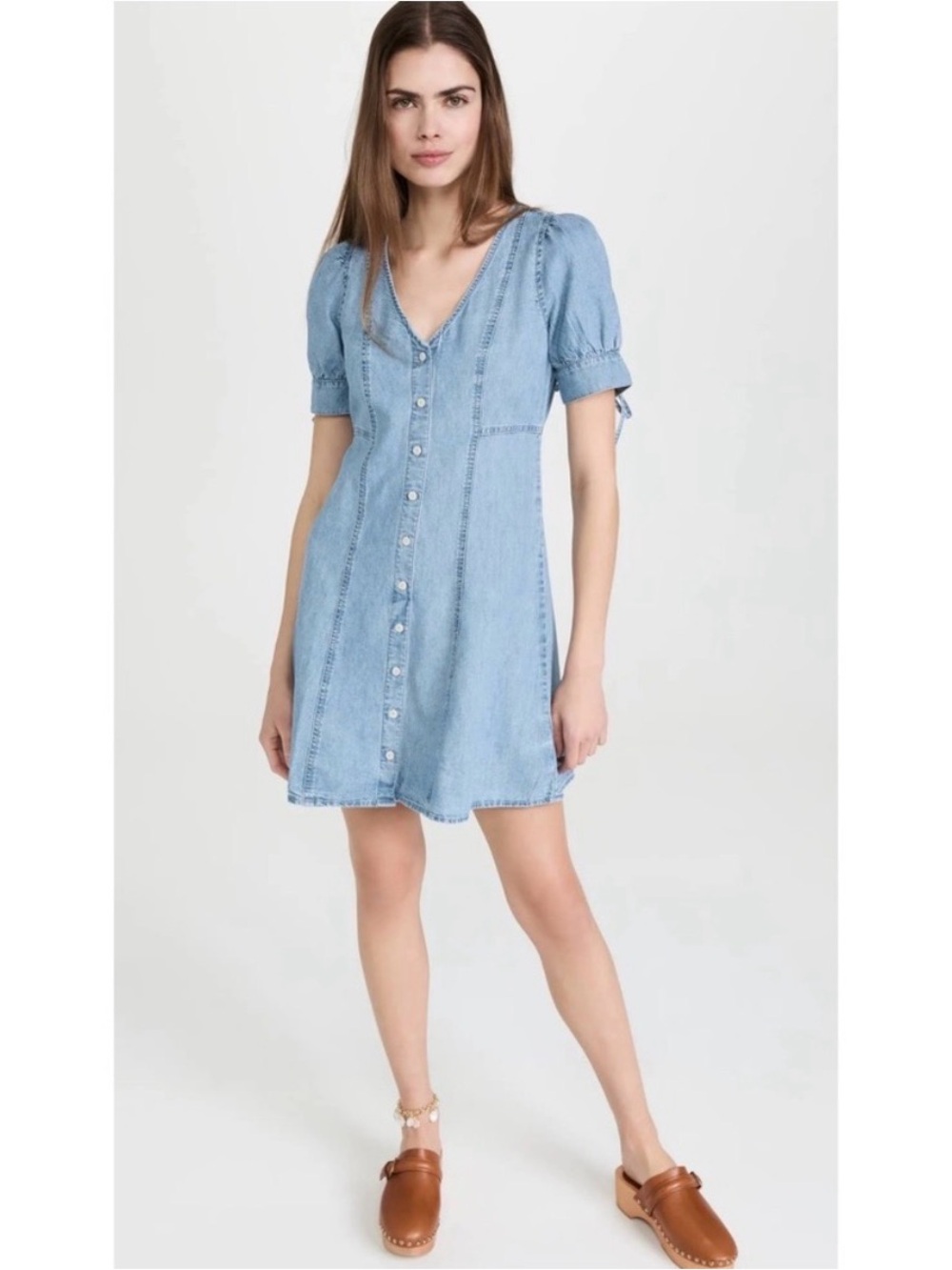 Madewell Light Blue Denim Button-Front Short Dress